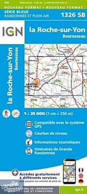 I.G.N - Carte au 1-25.000ème - Série bleue - 1326SB - La Roche-Sur-Yon- Bournezeau