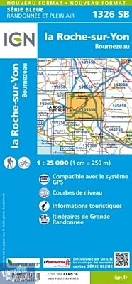 I.G.N - Carte au 1-25.000ème - Série bleue - 1326SB - La Roche-Sur-Yon- Bournezeau