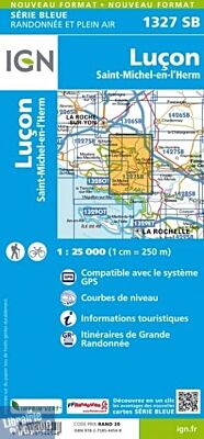 I.G.N. Carte au 1-25.000ème - Série bleue - 1327SB - Luçon - Saint-Michel-En-L'herm