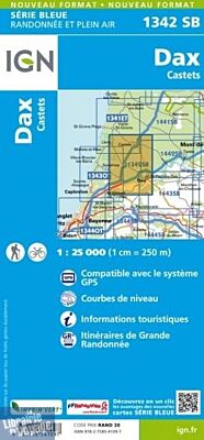 I.G.N. Carte au 1-25.000ème - Série bleue - 1342SB - Dax - Castets