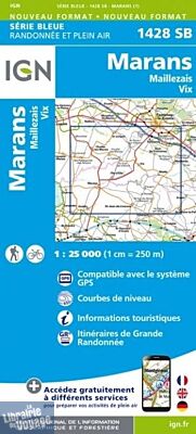 I.G.N. Carte au 1-25.000ème - Série bleue - 1428SB - Marans- Maillezais - Vix