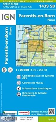 I.G.N. Carte au 1-25.000ème - Série bleue - 1439 SB - Parentis-En-Born - Pissos
