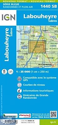 I.G.N. Carte au 1-25.000ème - Série bleue - 1440 SB - Labouheyre - Sabres