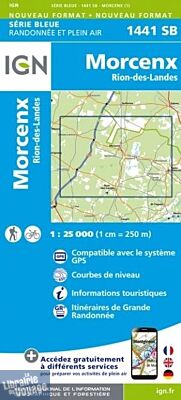 I.G.N. Carte au 1-25.000ème - Série bleue - 1441 SB - Morcenx - Rion-Des-Landes