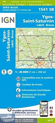 I.G.N. Carte au 1-25.000ème - Série bleue - 1541 SB - Ygos-Saint-Saturnin - Labrit - Brocas