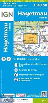 I.G.N. Carte au 1-25.000ème - Série bleue - 1543 SB - Hagetmau - Geaune