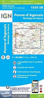 I.G.N - Carte au 1-25.000ème - Série bleue - 1939SB - Penne-D'agenais - Montaigu-De-Quercy