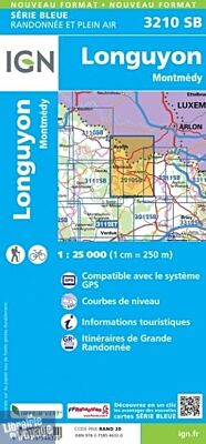 I.G.N - Carte au 1-25.000ème - Série bleue - 3210SB - Longuyon - Montmédy