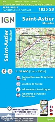 I.G.N - Carte au 1-25.000ème - Série bleue - 1835SB - Saint-Astier - Mussidan