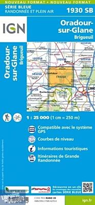 I.G.N - Carte au 1-25.000ème - Série bleue - 1930SB - Oradour-Sur-Glane - Brigueil