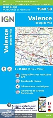 I.G.N. Carte au 1-25.000ème - Série bleue - 1940SB - Valence - Bourg-De-Visa