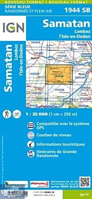 I.G.N. Carte au 1-25.000ème - Série bleue - 1944SB - Samatan - Lombez - L'isle-En-Dodon