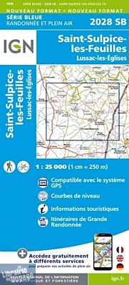 I.G.N - Carte au 1-25.000ème - Série bleue - 2028SB - Saint-Sulpice-Les-Feuilles - Lussac-les-églises