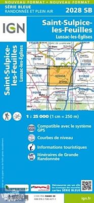 I.G.N - Carte au 1-25.000ème - Série bleue - 2028SB - Saint-Sulpice-Les-Feuilles - Lussac-les-églises