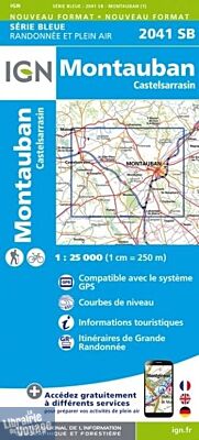 I.G.N - Carte au 1-25.000ème - Série bleue - 2041SB - Montauban - Castelsarrasin