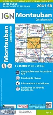 I.G.N - Carte au 1-25.000ème - Série bleue - 2041SB - Montauban - Castelsarrasin