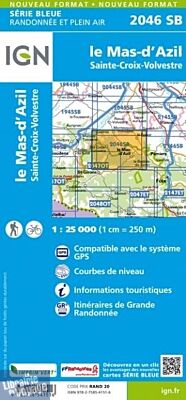 I.G.N - Carte au 1-25.000ème - Série bleue - 2046SB - le Mas-D'azil - Sainte-Croix-Volvestre