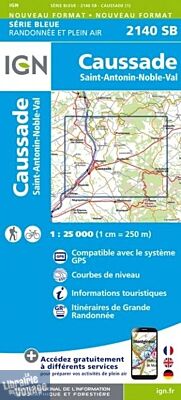 I.G.N - Carte au 1-25.000ème - Série bleue - 2140SB - Caussade - Saint-Antonin-Noble-Val