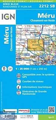 I.G.N - Carte au 1-25.000ème - Série bleue - 2212SB - Méru - Chaumont-En-Vexin