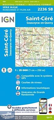 I.G.N - Carte au 1-25.000ème - Série bleue - 2236SB - Saint-Céré - Sousceyrac-En-Quercy