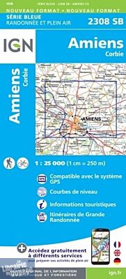 I.G.N - Carte au 1-25.000ème - Série bleue - 2308SB - Amiens - Corbie