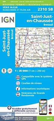 I.G.N - Carte au 1-25.000ème - Série bleue - 2310SB - Saint-Just-En-Chaussée - Breteuil