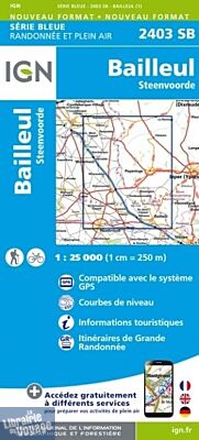 I.G.N - Carte au 1-25.000ème - Série bleue - 2403SB - Bailleul - Steenvoorde