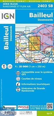 I.G.N - Carte au 1-25.000ème - Série bleue - 2403SB - Bailleul - Steenvoorde