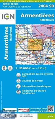 I.G.N - Carte au 1-25.000ème - Série bleue - 2404SB - Armentieres - Hazebrouck