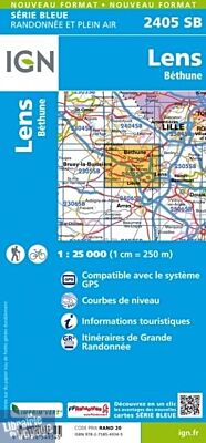 I.G.N - Carte au 1-25.000ème - Série bleue - 2405SB - Lens - Béthune