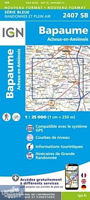 I.G.N - Carte au 1-25.000ème - Série bleue - 2407SB - Bapaume - Acheux-En-Amiénois