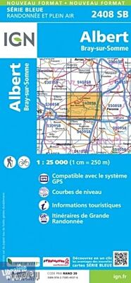 I.G.N - Carte au 1-25.000ème - Série bleue - 2408SB - Albert - Bray-Sur-Somme
