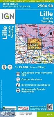 I.G.N - Carte au 1-25.000ème - Série bleue - 2504SB - Lille - Roubaix - Tourcoing