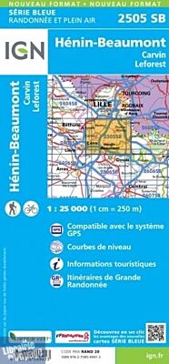 I.G.N - Carte au 1-25.000ème - Série bleue - 2505SB - Hénin-Beaumont - Carvon - Leforest