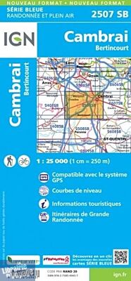I.G.N - Carte au 1-25.000ème - Série bleue - 2507SB - Cambrai - Bertincourt