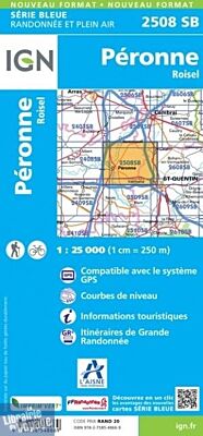 I.G.N - Carte au 1-25.000ème - Série bleue - 2508SB - Péronne - Roisel
