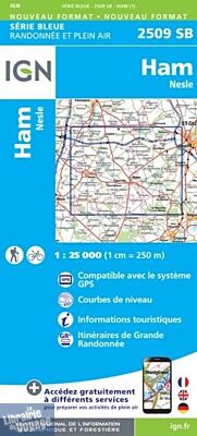 I.G.N - Carte au 1-25.000ème - Série bleue - 2509SB - Ham - Nesle