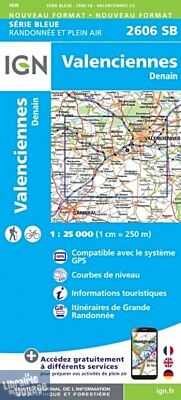 I.G.N - Carte au 1-25.000ème - Série bleue - 2606SB - Valenciennes - Denain