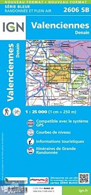 I.G.N - Carte au 1-25.000ème - Série bleue - 2606SB - Valenciennes - Denain