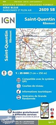 I.G.N - Carte au 1-25.000ème - Série bleue - 2609SB - Saint-Quentin - Ribemont