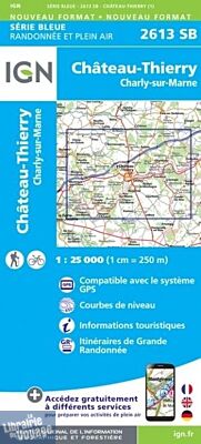 I.G.N - Carte au 1-25.000ème - Série bleue - 2613SB - Château-Thierry - Charly-Sur-Marne
