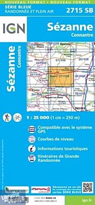 I.G.N - Carte au 1-25.000ème - Série bleue - 2715SB - Sézanne - Connantre