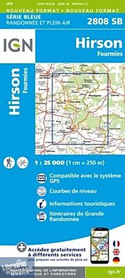 I.G.N - Carte au 1-25.000ème - Série bleue - 2808SB - Hirson - Fourmies