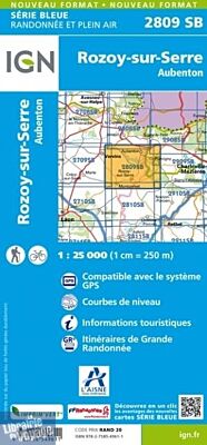 I.G.N - Carte au 1-25.000ème - Série bleue - 2809SB - Rozoy-Sur-Serre - Aubenton