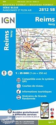 I.G.N - Carte au 1-25.000ème - Série bleue - 2812SB - Reims - Verzy