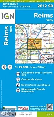 I.G.N - Carte au 1-25.000ème - Série bleue - 2812SB - Reims - Verzy