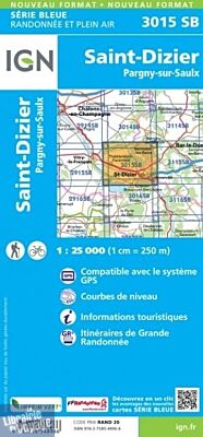 I.G.N - Carte au 1-25.000ème - Série bleue - 3015SB - Saint-Dizier - Pargny-Sur-Saulx