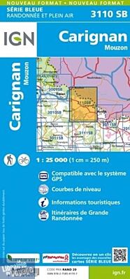 I.G.N - Carte au 1-25.000ème - Série bleue - 3110SB - Carignan - Mouzon