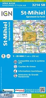 I.G.N - Carte au 1-25.000ème - Série bleue - 3214SB - Saint-Mihiel - Apremont-La-Forêt