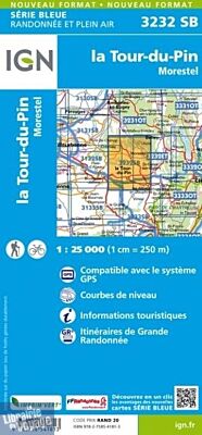I.G.N - Carte au 1-25.000ème - Série bleue - 3232SB - la Tour-Du-Pin- Morestel